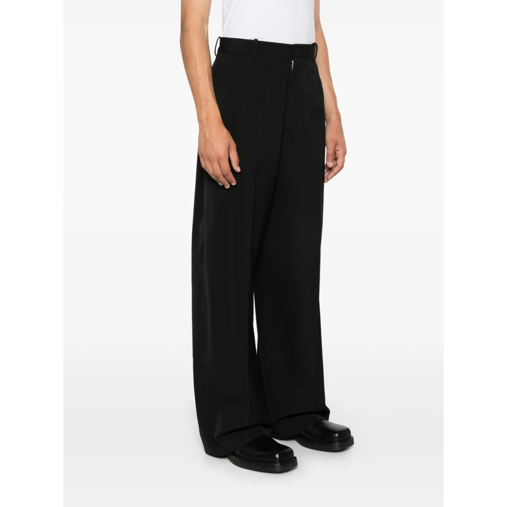 Acne Studios Zwarte op maat gemaakte broek met riemlussen Black Heren