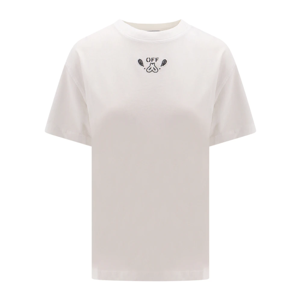 Hvit Crew-neck T-skjorte med pillogo