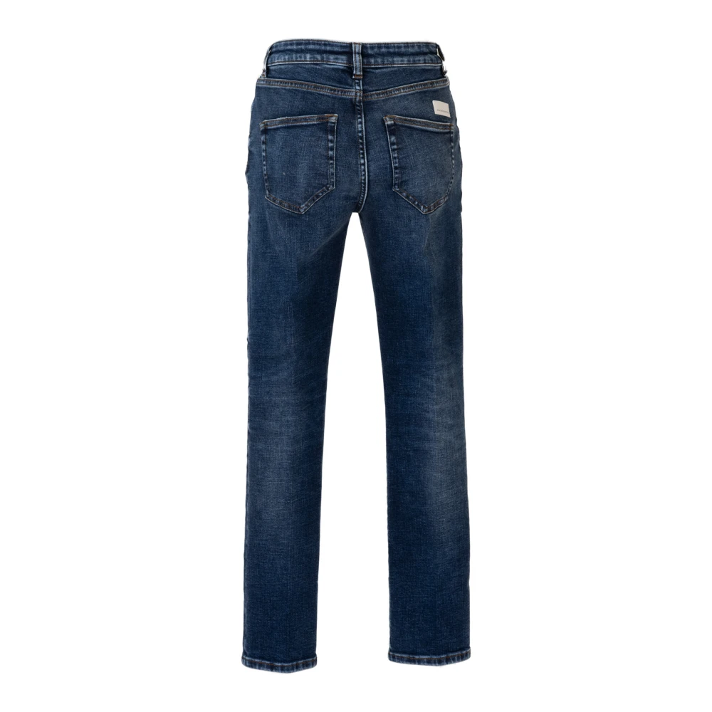 Nine In The Morning Donkere Denim Slim Fit Comfort Broek Blue Dames