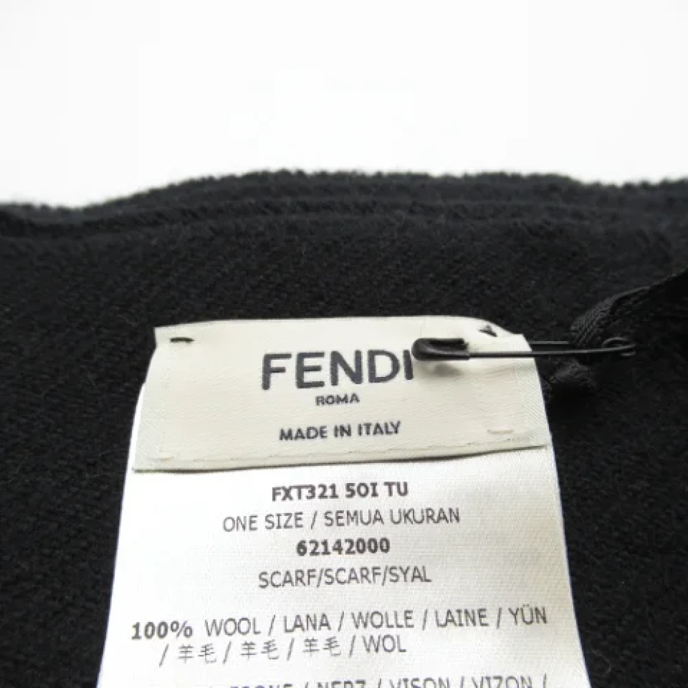 Fendi Vintage Pre-owned Fabric scarves Black Dames