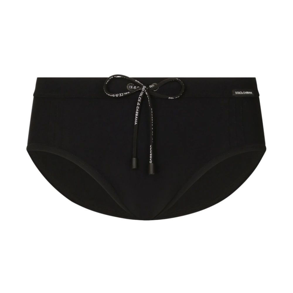 Dolce & Gabbana Zwart Lycra Ondergoed met Logo Voorband Black Heren