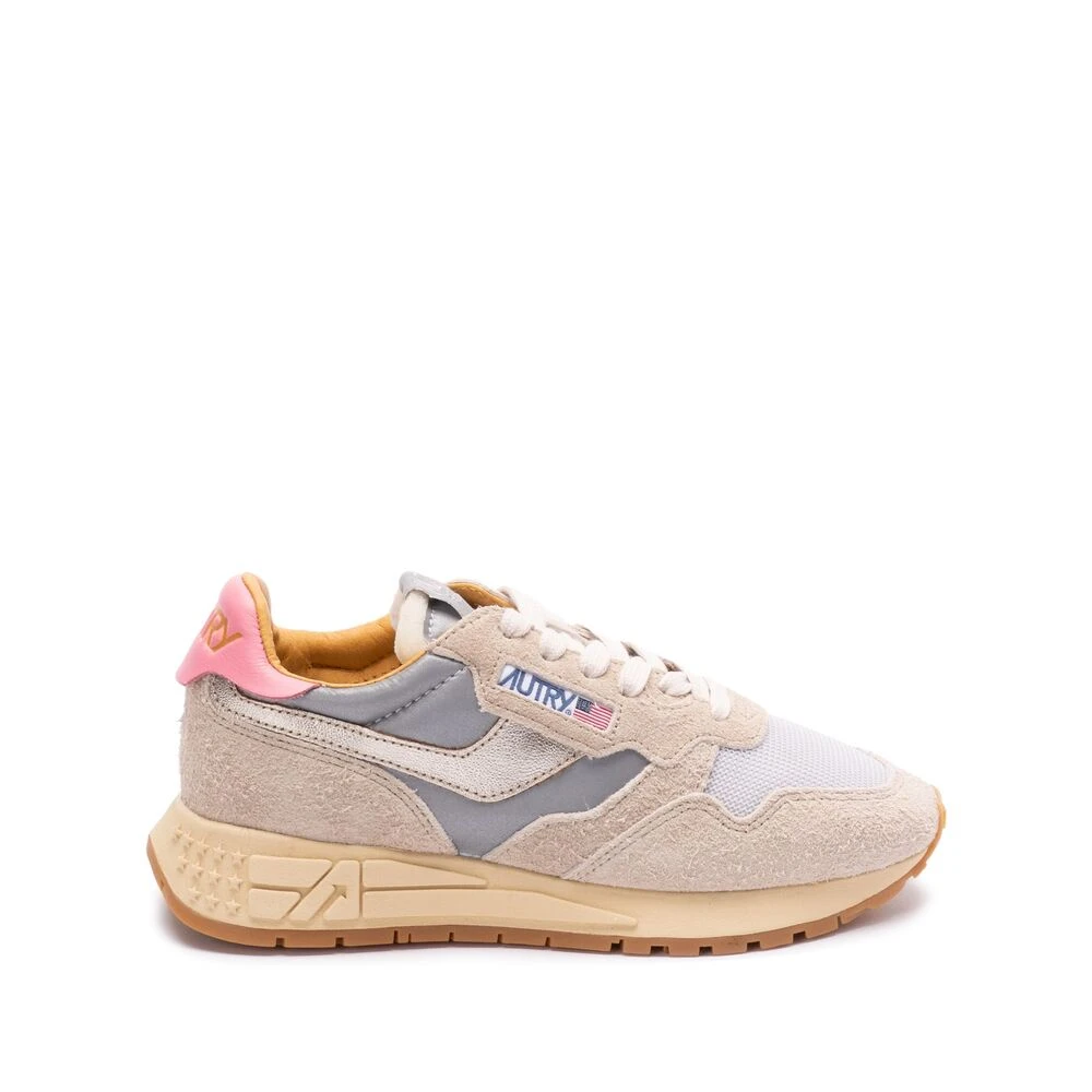 Autry Women's Multicolor Beige Lace-Up Trainers, Sneakers, 5 Uk, Shoes
