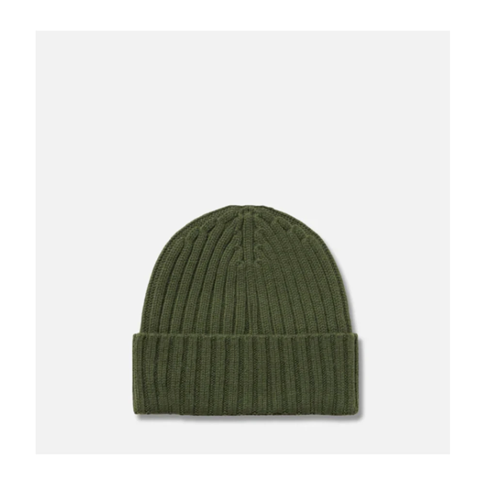 MC2 Saint Barth Geribbelde Cashmere Hoed Wengen Stijl (Militair Groen) Green Heren