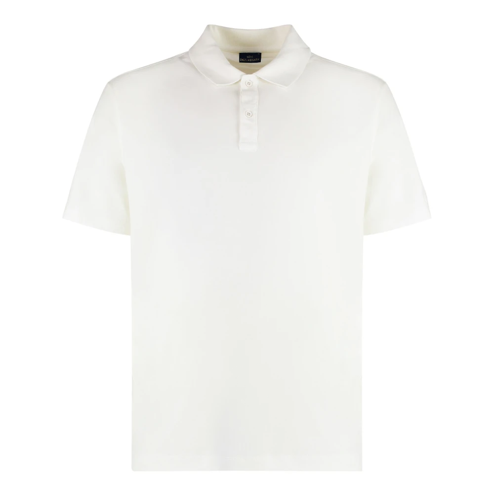 Paul & Shark White Polo Shirts, Male, Xs, Short Sleeve Cotton Polo Shirt