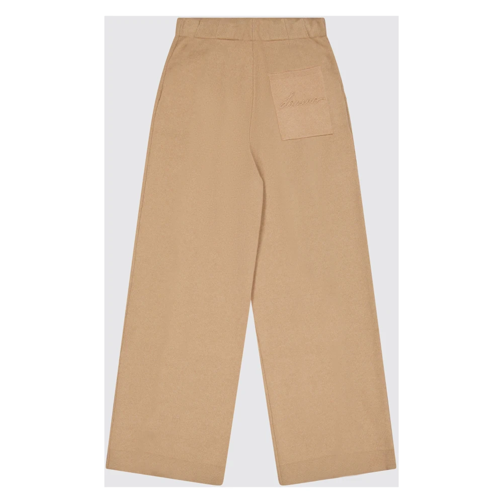 Laneus Wol Kasjmier Broek met rechte pijp Brown Dames