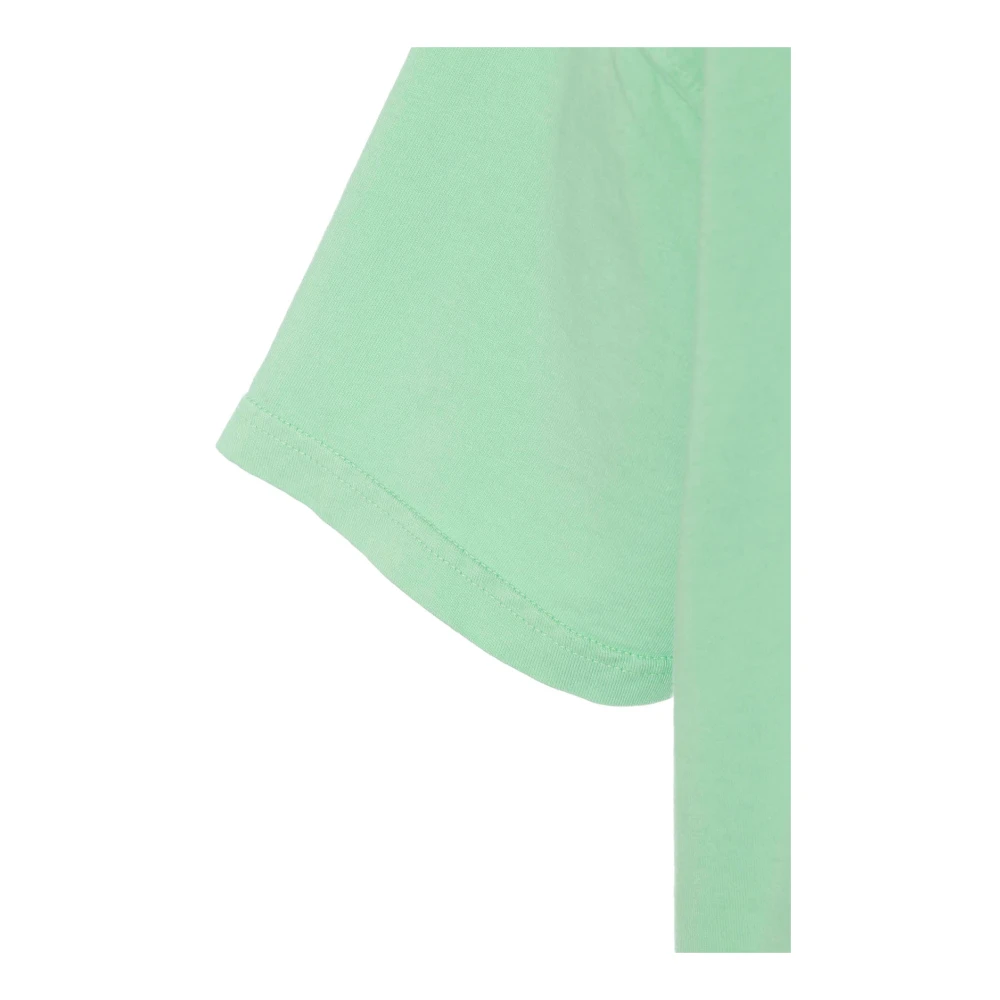 American vintage Casual Ribgebreid T-shirt met Relaxte Pasvorm Green Dames