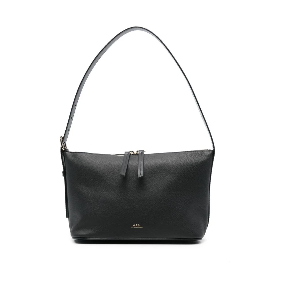 A.p.c. Zwarte Schoudertas met Toprits Black Dames