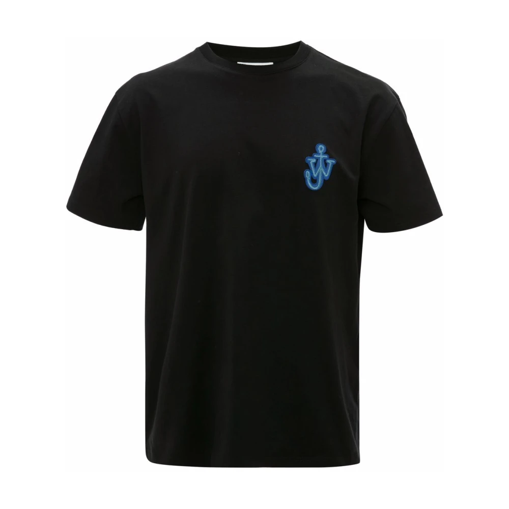 JW Anderson Zwart Anchor Logo T-shirt Black Heren