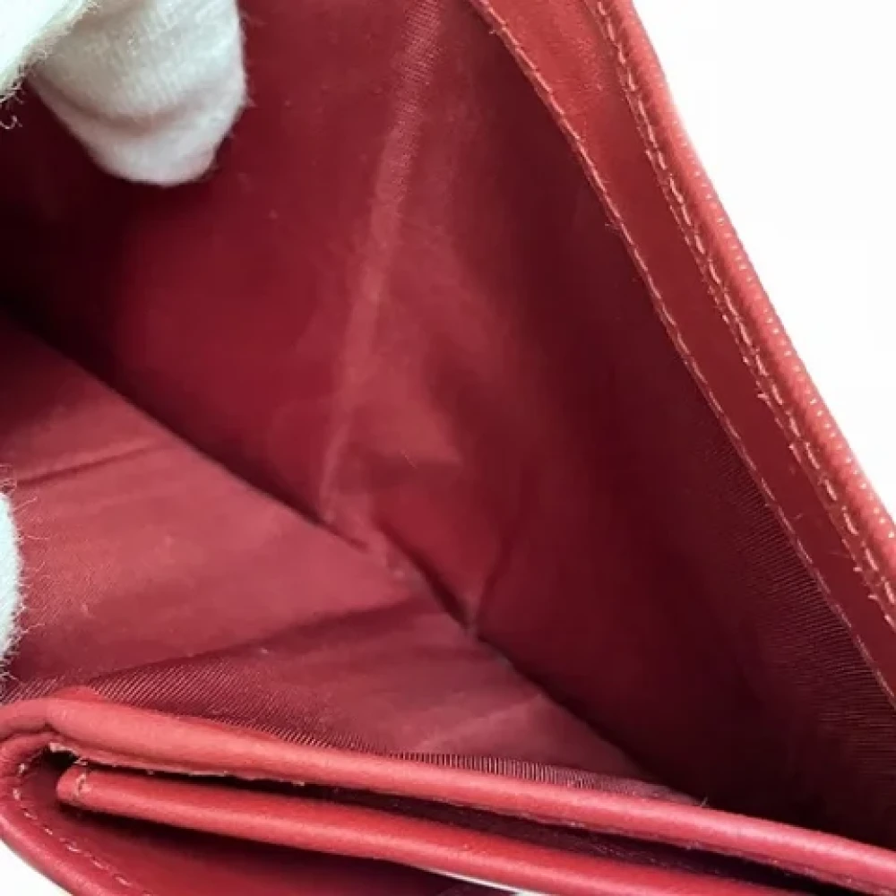 Prada Vintage Pre-owned Leather wallets Red Dames