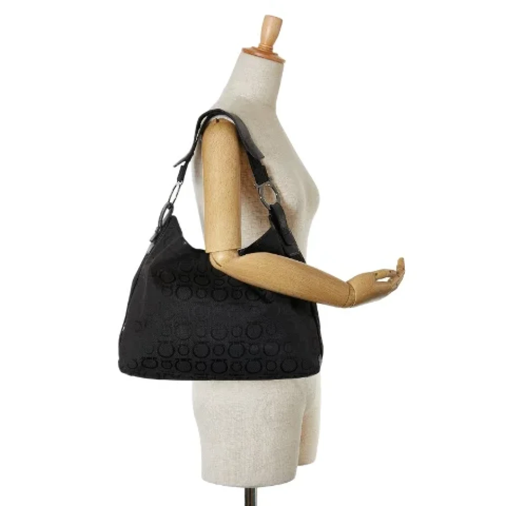 Salvatore Ferragamo Pre-owned Canvas shoulder-bags Black Dames