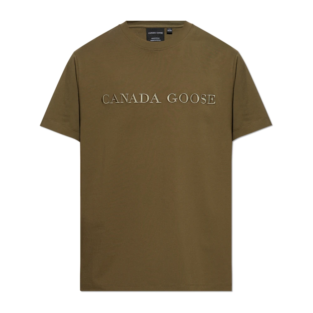 Canada Goose T-shirt met geborduurd logo Green Heren