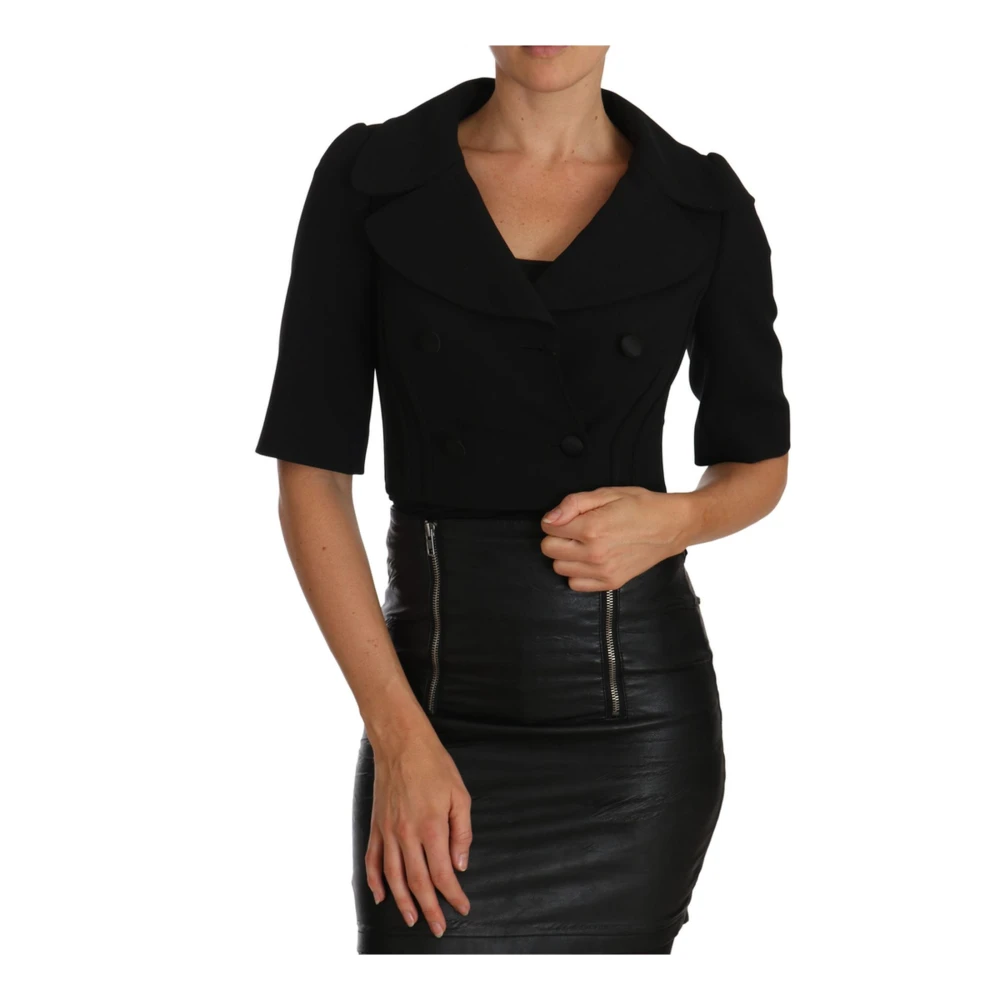 Dolce & Gabbana Women's Black Cropped Blazer Coat