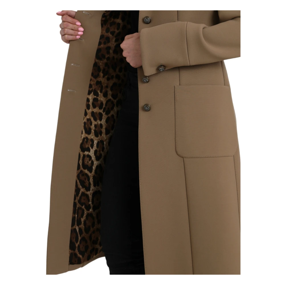 Dolce & Gabbana Bruine Knoopsluiting Trenchcoat Jas Brown Dames