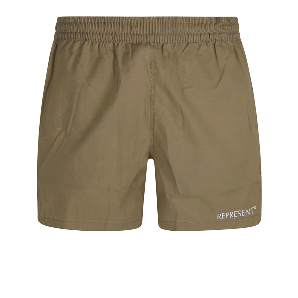 Represent Groene Katoenmix Shorts met Elastische Tailleband Green Heren