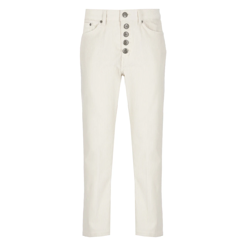 Dondup Corduroy Broek met Juweelknopen Beige Dames
