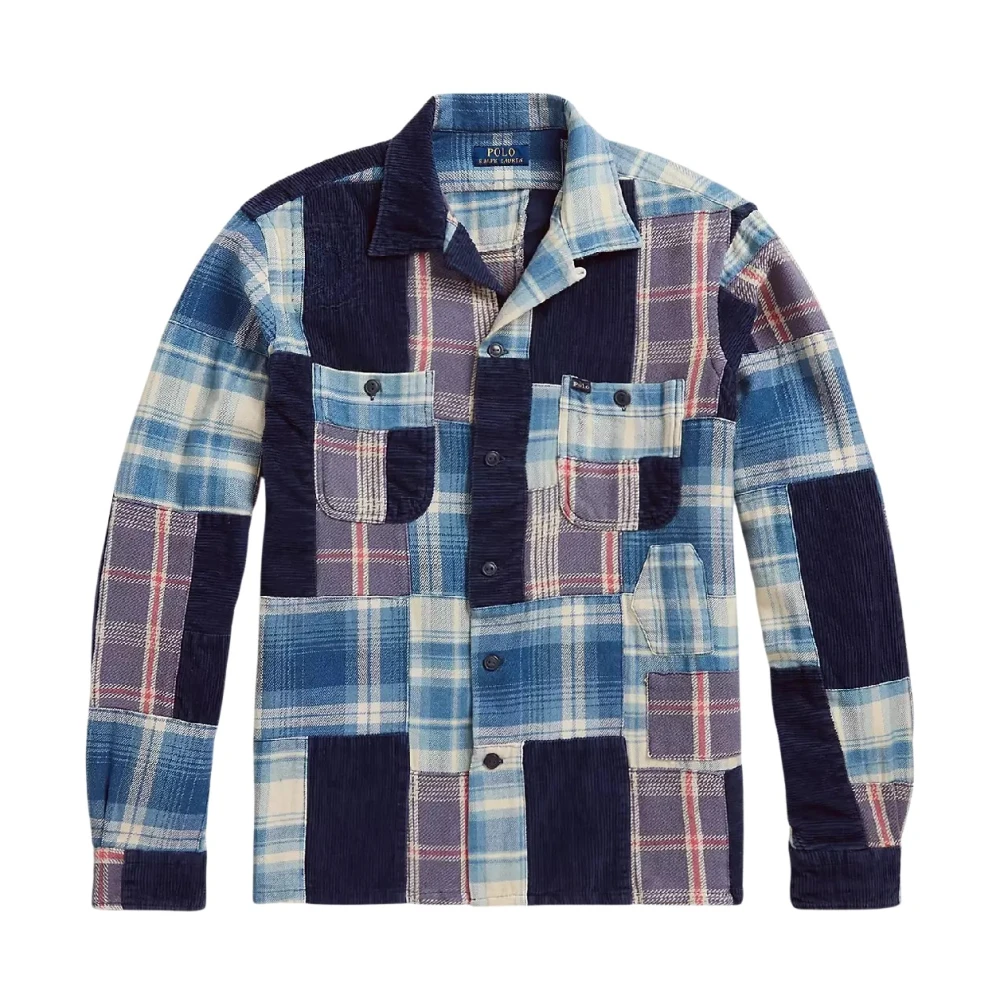 Ralph Lauren Patchwork Check Shirt Blue Heren