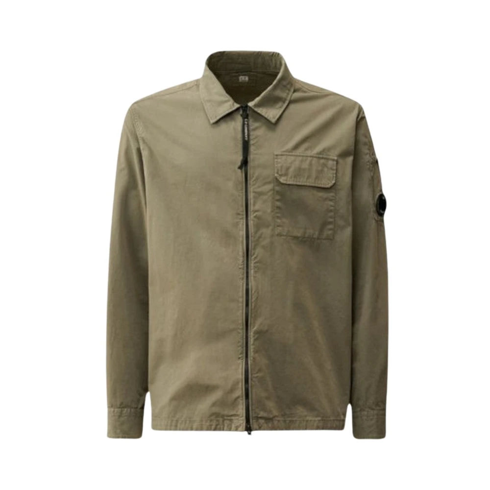 C.P. Company Biologisch Katoen Rits Overshirt Green Heren