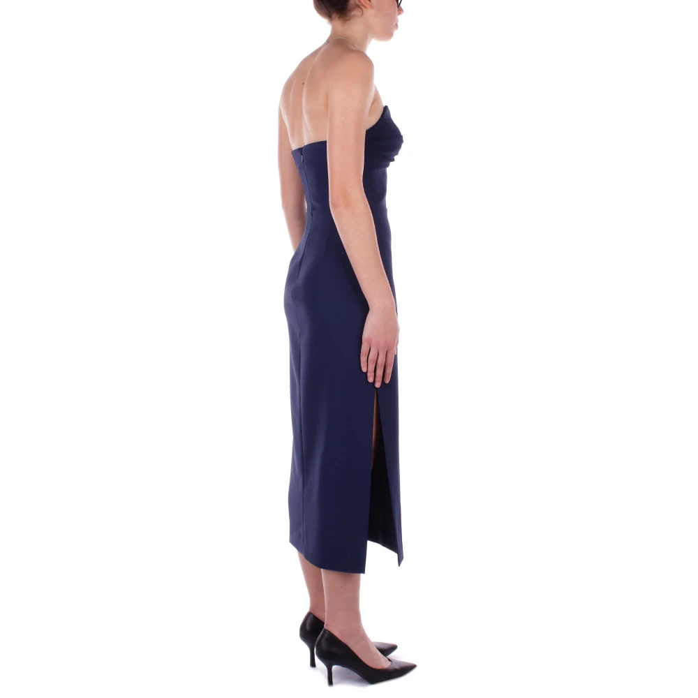 Elisabetta Franchi Blauwe Versierde Jurk met Ritssluiting Blue Dames