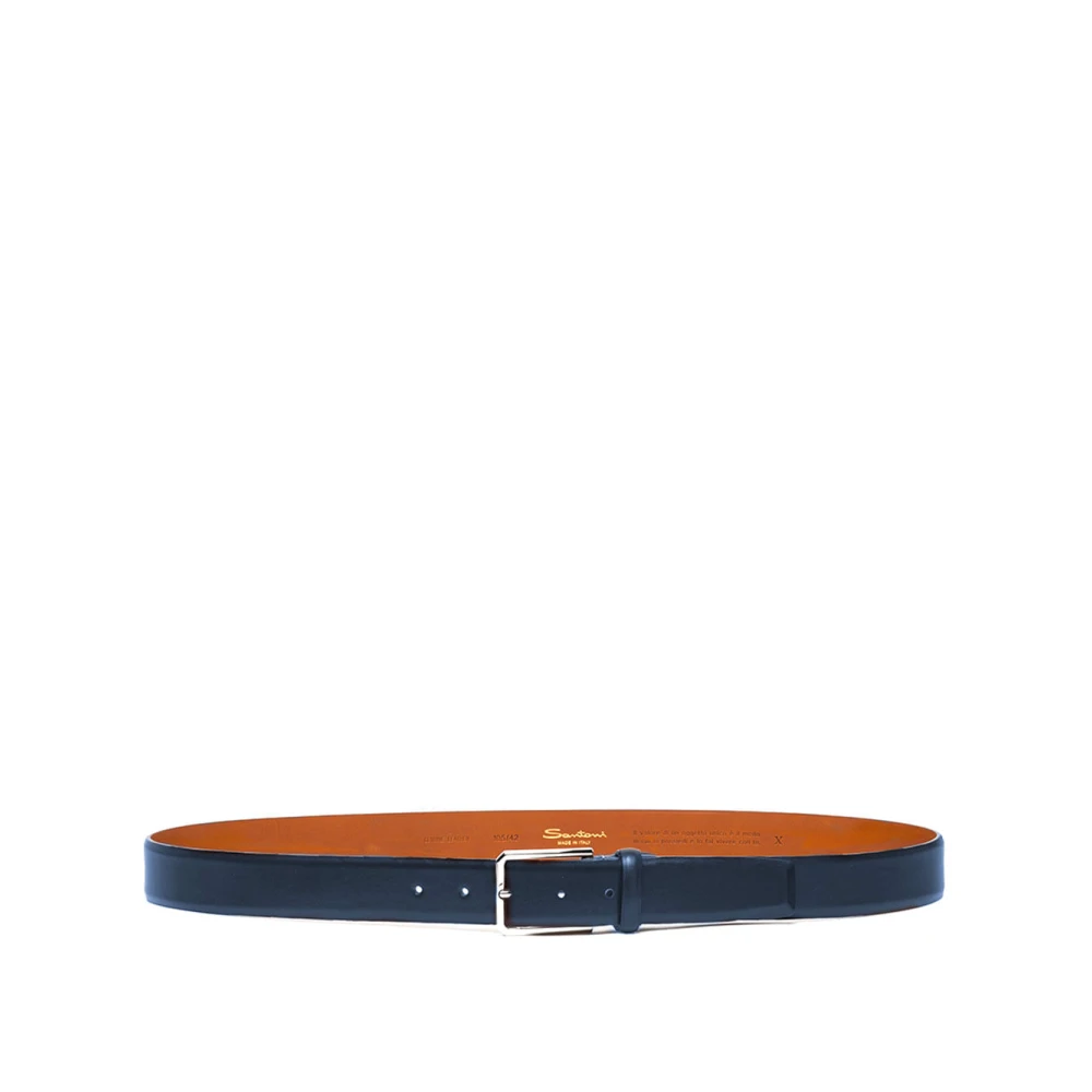 Santoni Men's Blue Belts, 85 Cm, Stylish Leather Belt