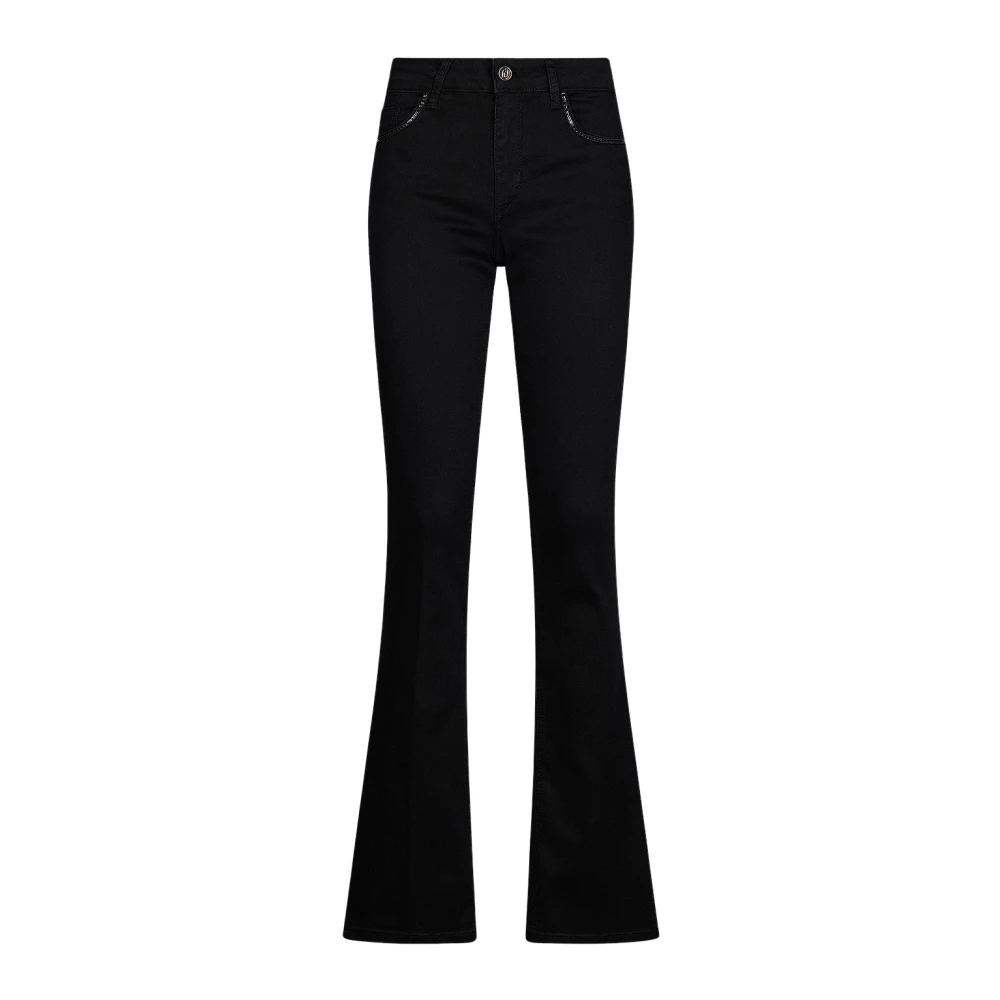 Liu Jo Vrouw Zwart Bootcut Jeans Met Strass-Steentjes