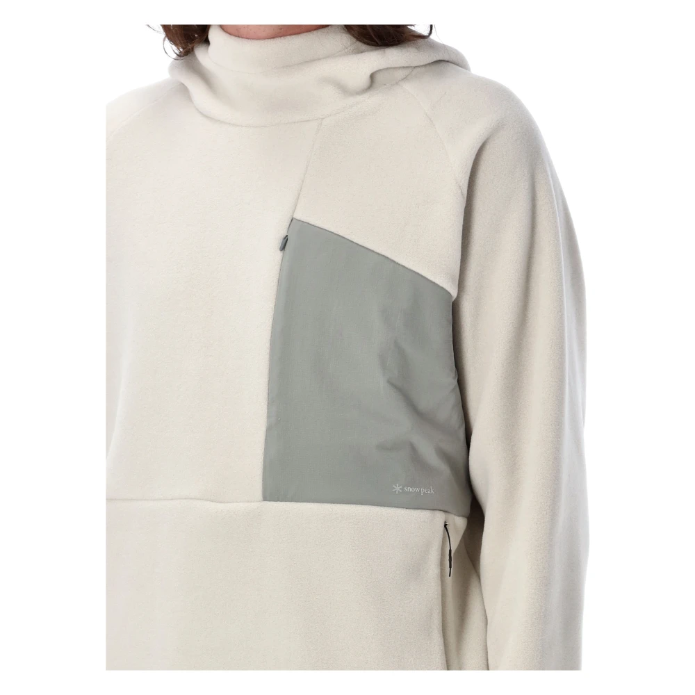 Snow Peak Dubbelzijdige Fleece Hoodie Ivoor Beige Heren