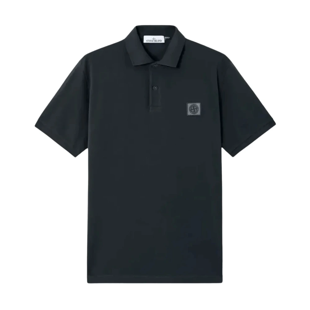 Stone Island Blue Polo Shirts, Male, 2XL, 50/2 Cotton Piqué Polo Shirt
