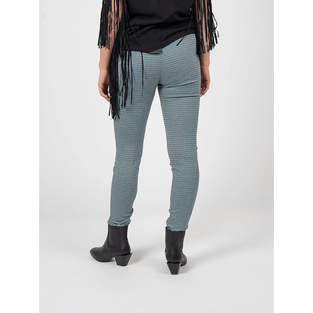 pinko Geruite elegante broek met ritsen Blue Dames