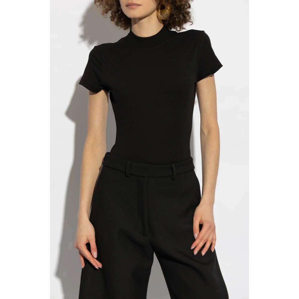 Alaïa Bodysuit met logo Black Dames
