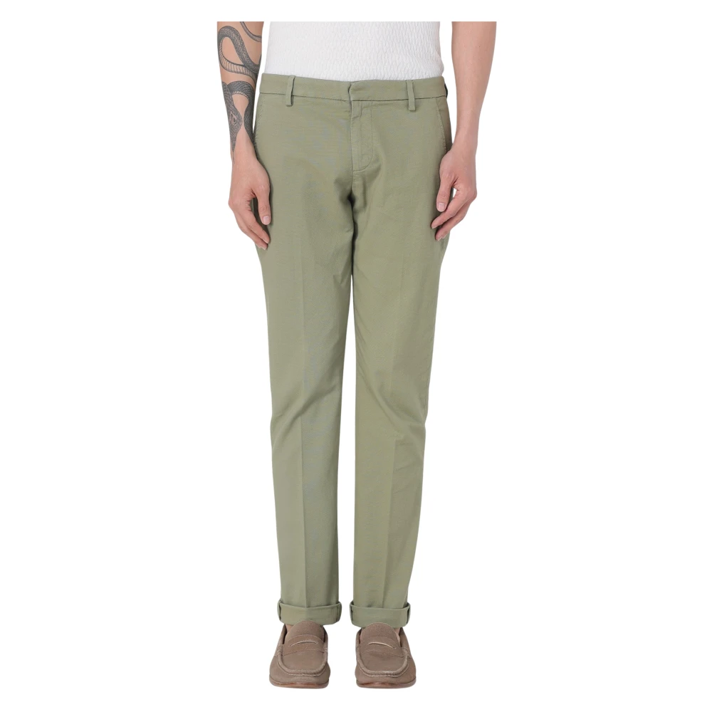 Dondup Men's Green Slim-Fit Trousers, W31, Stylish Gaubert Trousers For
