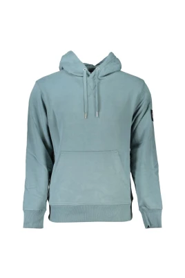 Grön hoodie med borstad yta