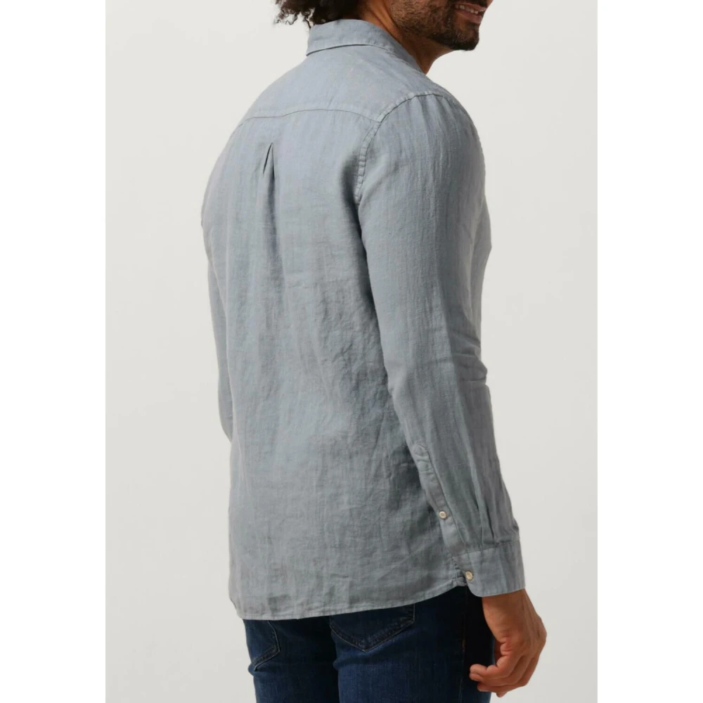 The GoodPeople Blauw Linnen Casual Overhemd Soho Blue Heren