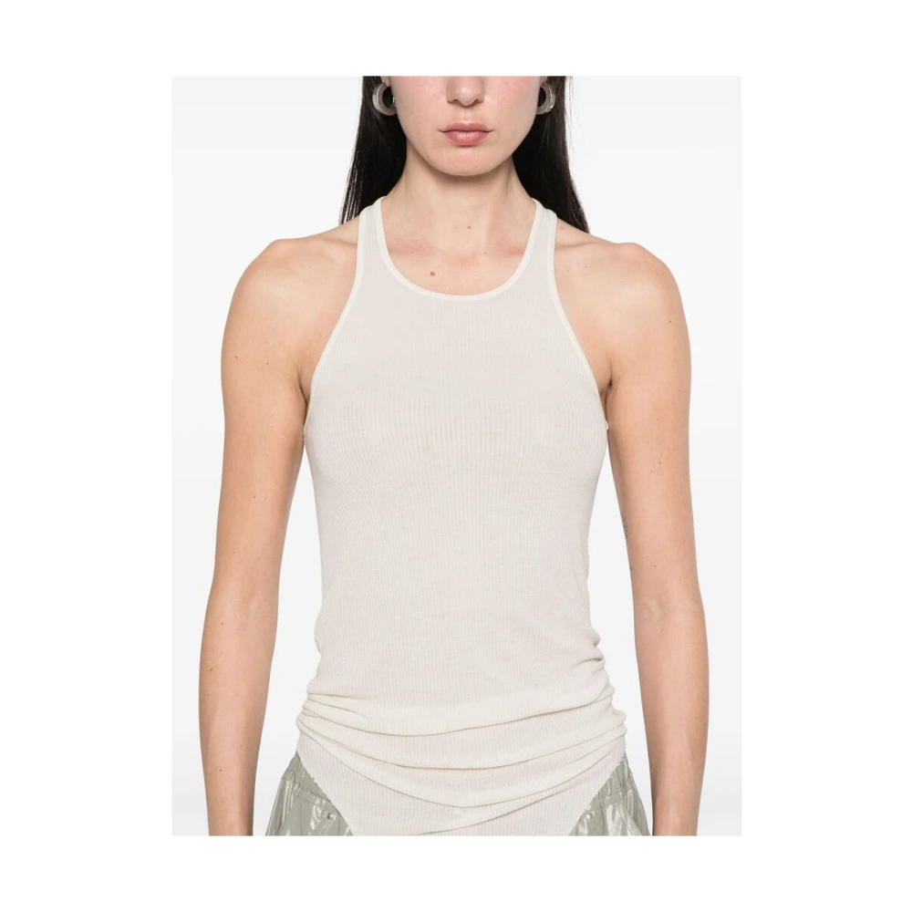 Rick Owens Top zonder mouwen met ronde hals White Dames