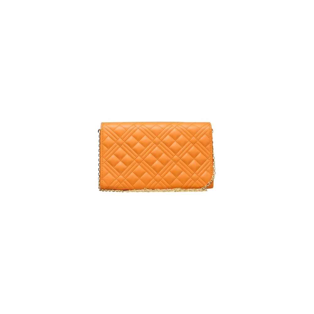 Love Moschino Crossbody Chain Tas met Logo Voorkant Orange Dames