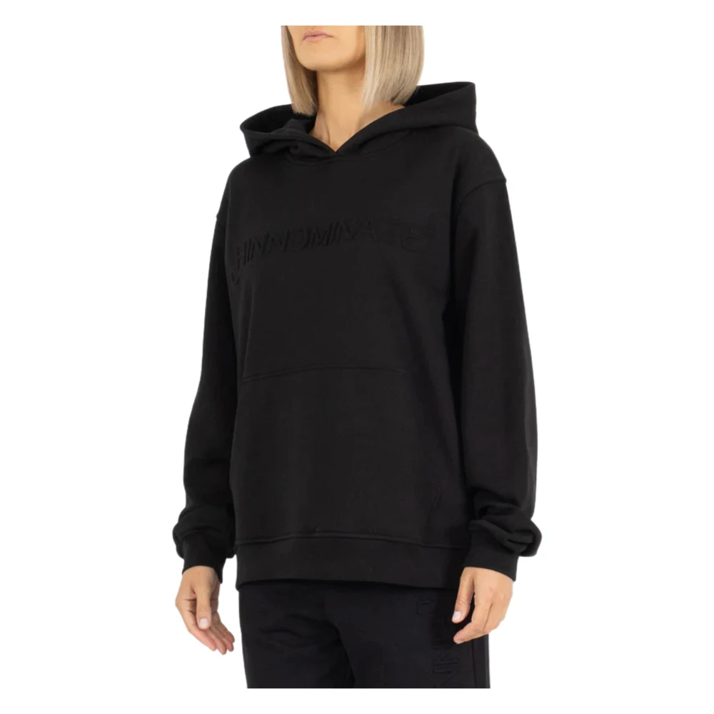 Hinnominate Zwarte Katoenen Hoodie Sweater Black Dames