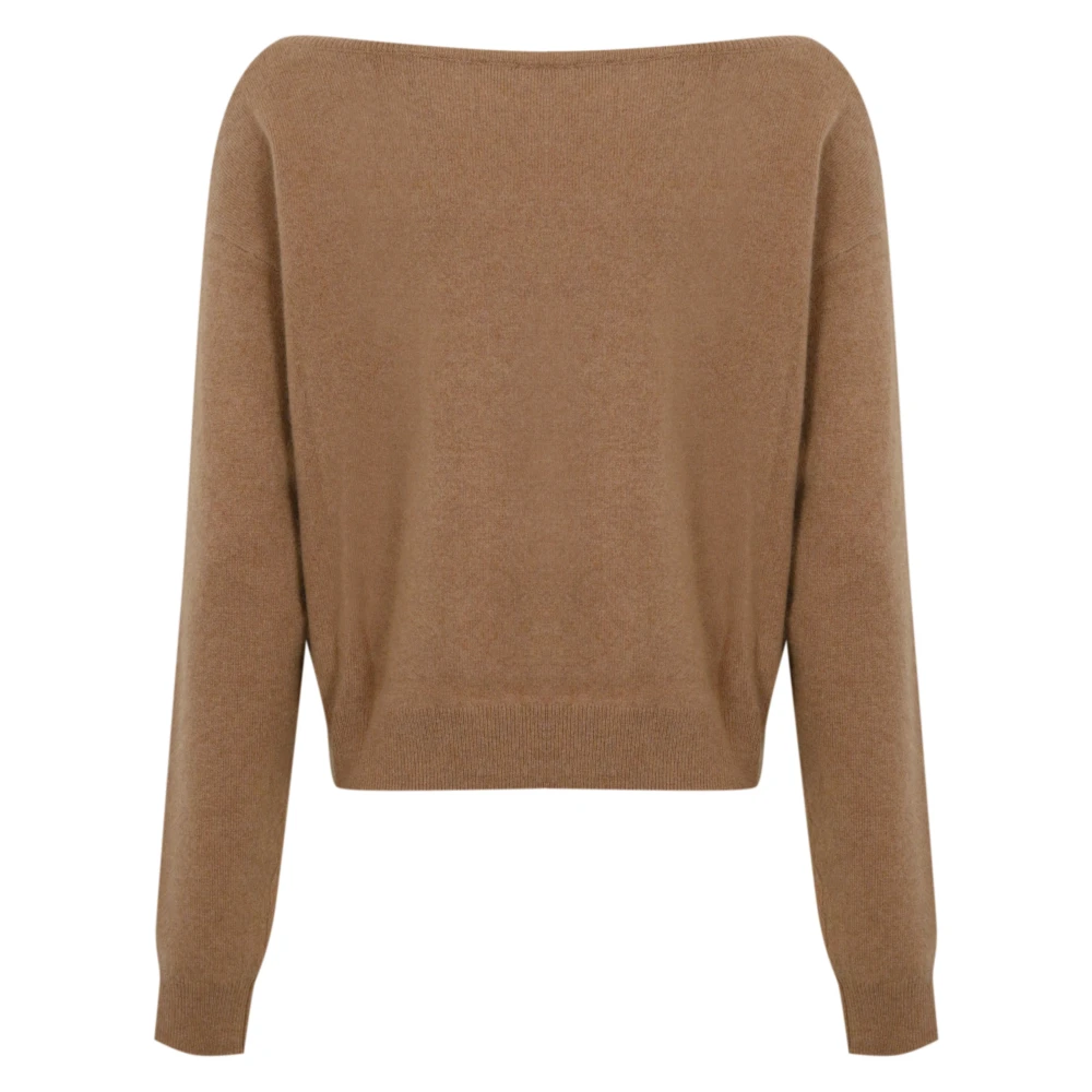 pinko Kasjmier Kameel Trui Boothals Lange Mouw Brown Dames