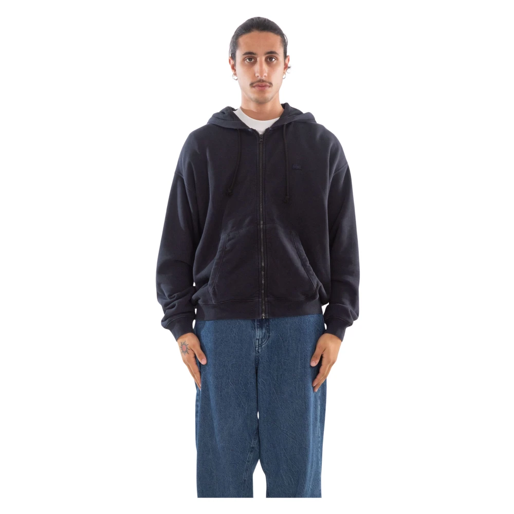 Lacoste Vintage Fleece Hoodie Black Heren