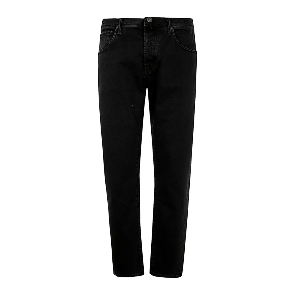 Incotex Slim Zwart Stretch Denim Jeans Black Heren