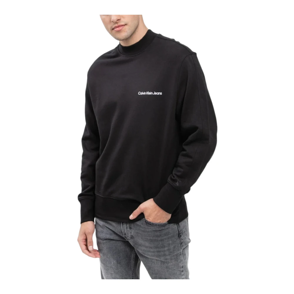 Calvin Klein Jeans Sweatshirt met ronde hals Black Heren