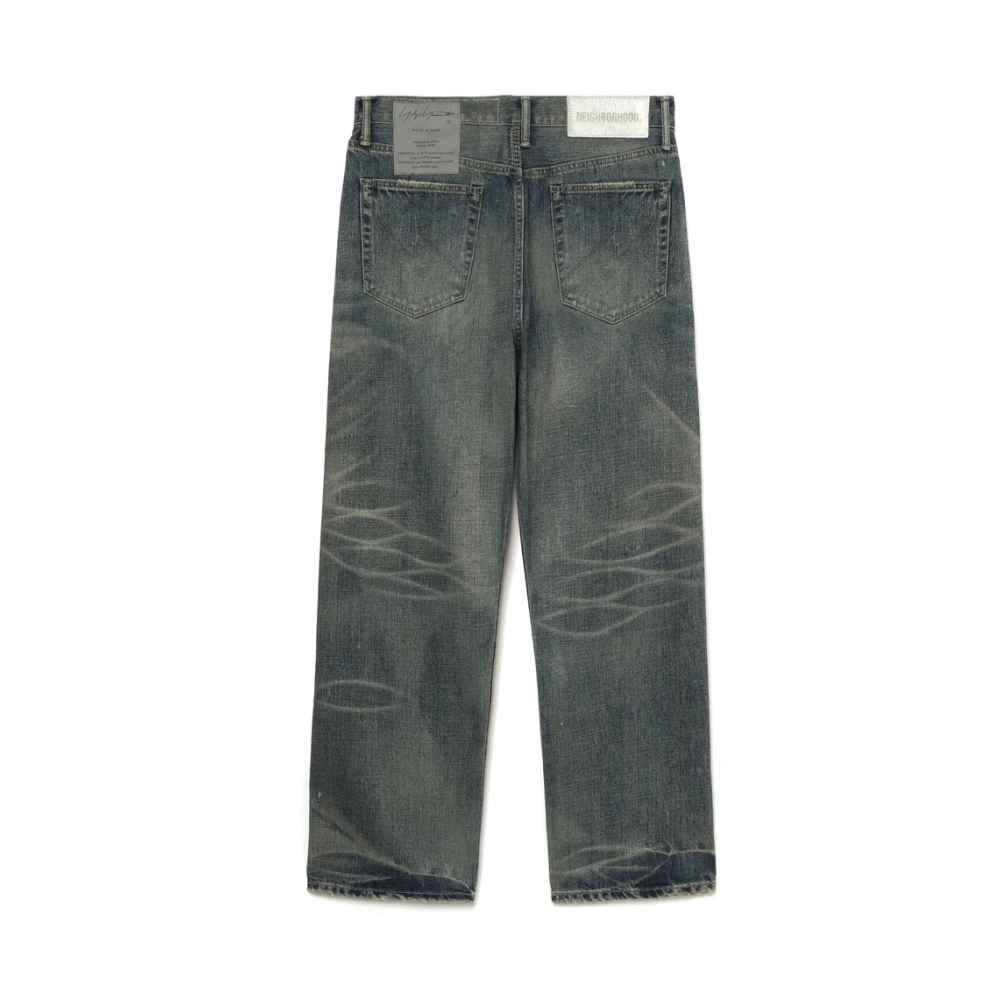 Yohji Yamamoto Blauw-Grijs Klassieke Vijf Zakken Jeans Blue Heren