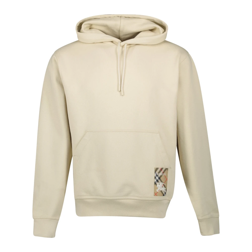 Burberry Beige Logo Hoodie Katoen Sweater Beige Heren