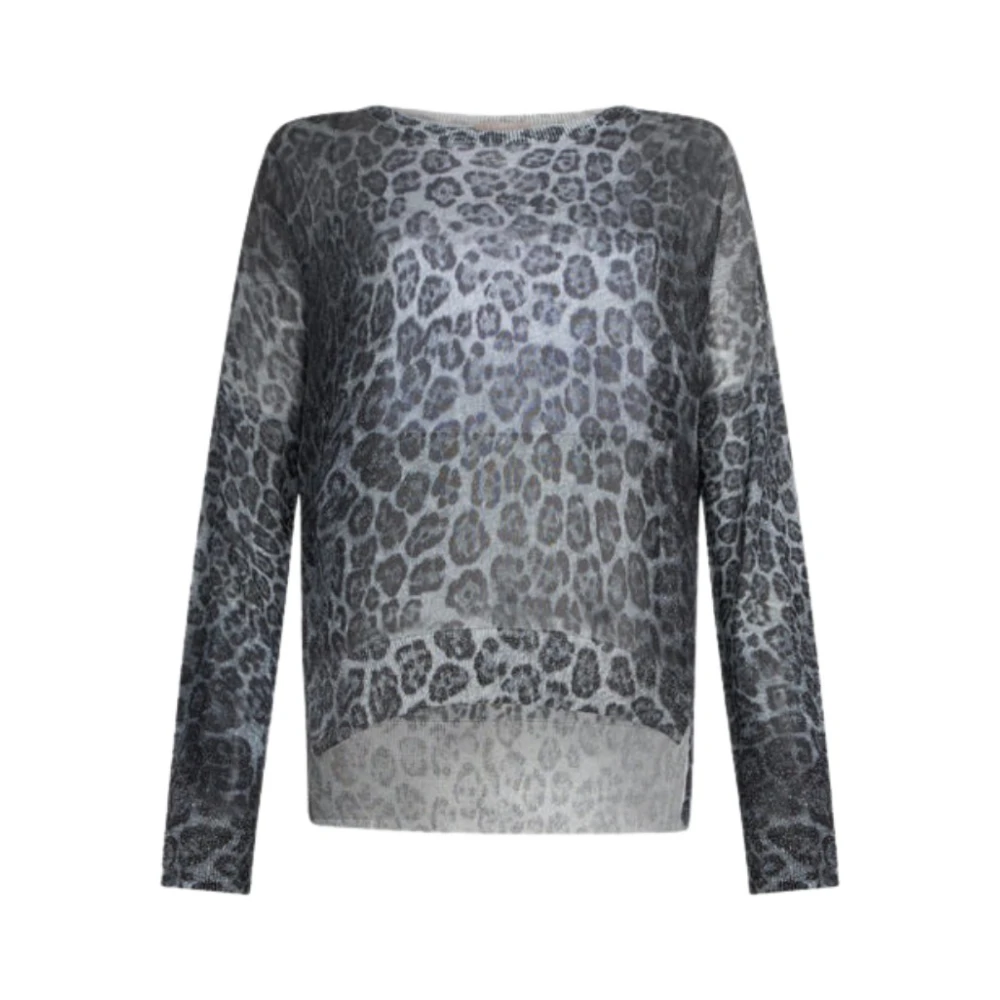 Liu Jo Kvinno Grå Blusar & Skjortor Dam, S, Polyester, Lurex Jumper