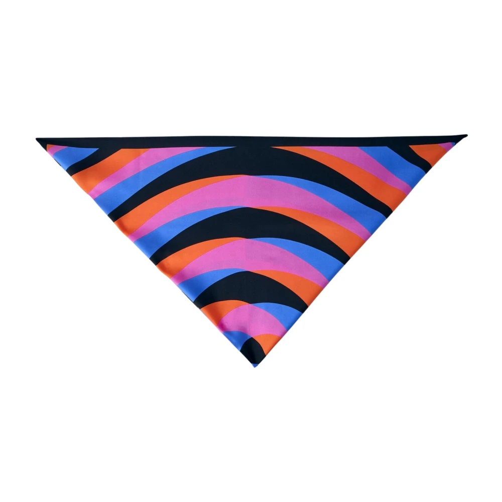 Dries Van Noten Women's Multicolor Silk Scarves, One Size, Geometric Patterned Silk Scarf