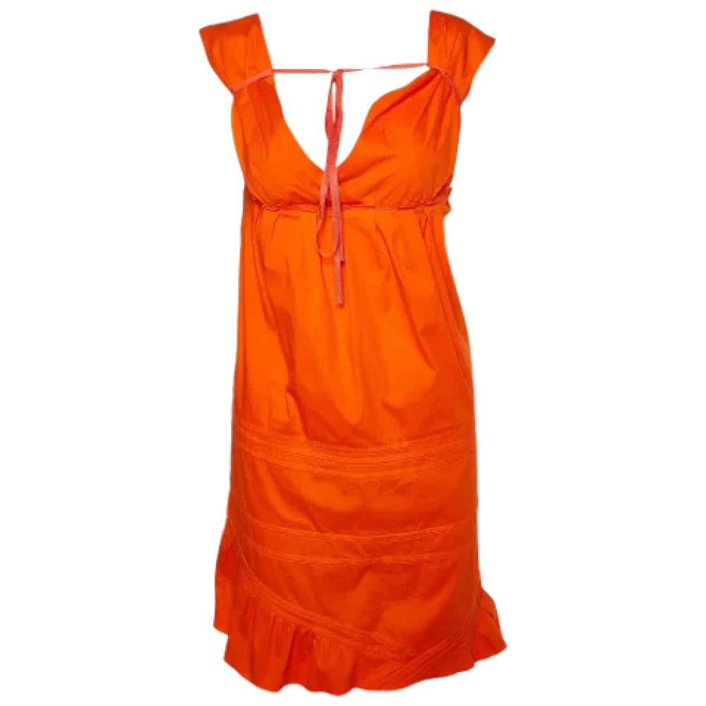 Miu Pre-owned Cotton dresses Orange Dames