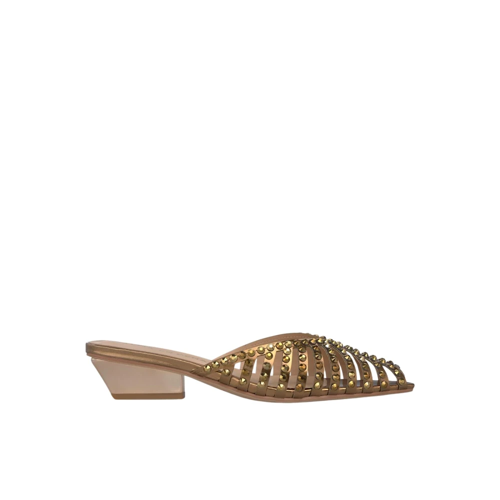 Alma En Pena Women's Yellow Heeled Mules, 4 Uk, Slingback Mule With Mesh Effect
