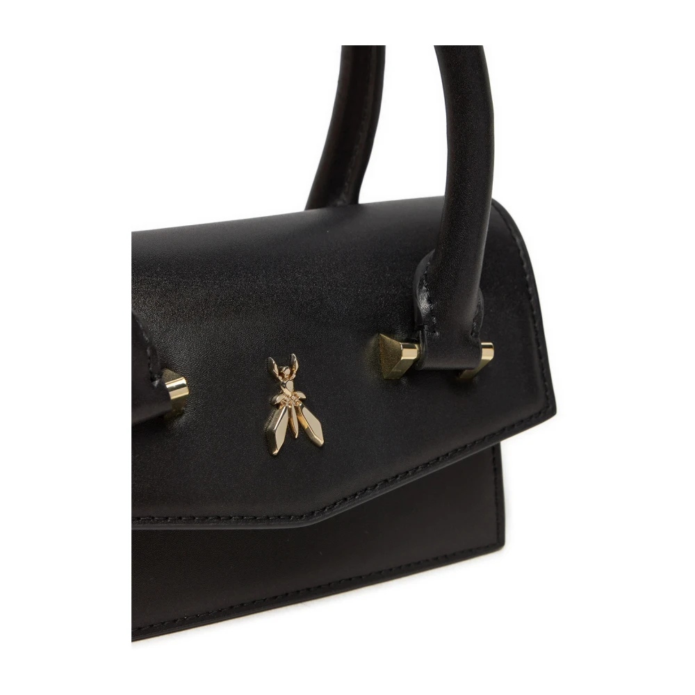 PATRIZIA PEPE Zwarte leren mini crossbody tas Black Dames