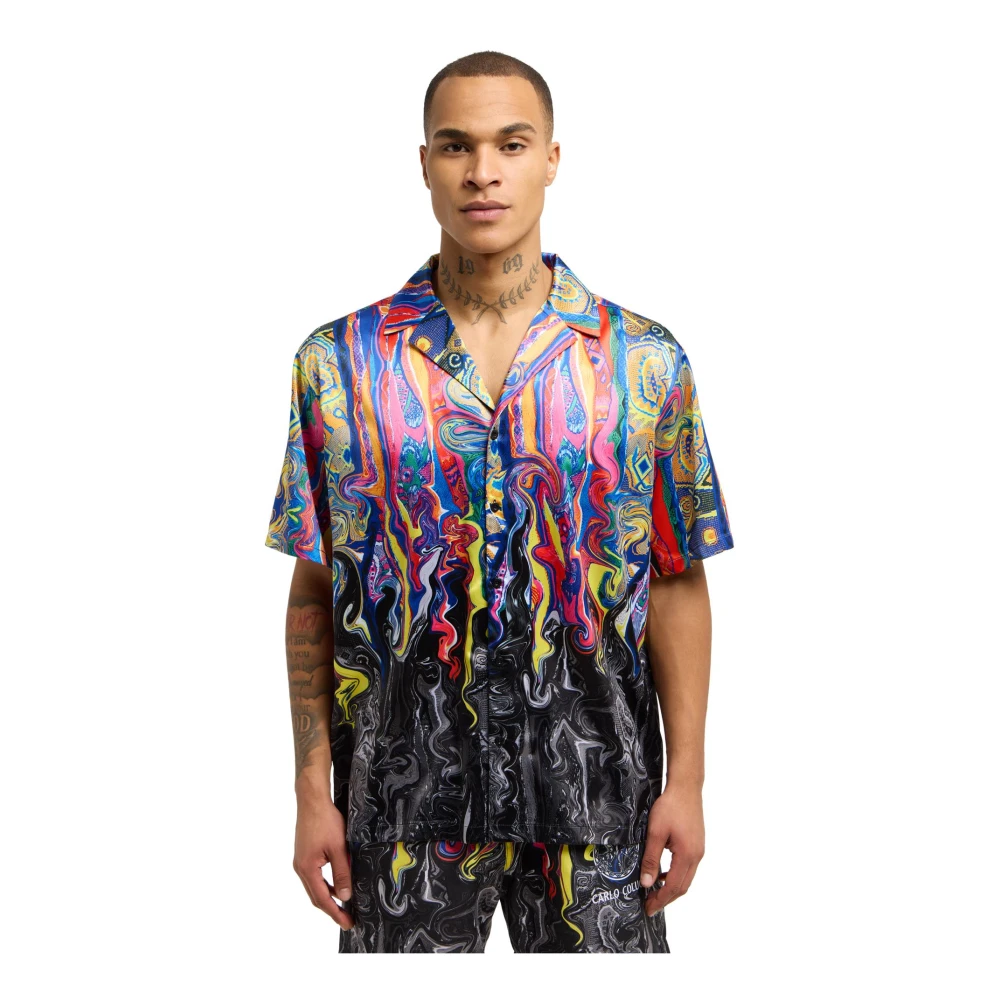 carlo colucci Artistiek Gebreid Shirt Multicolor Heren