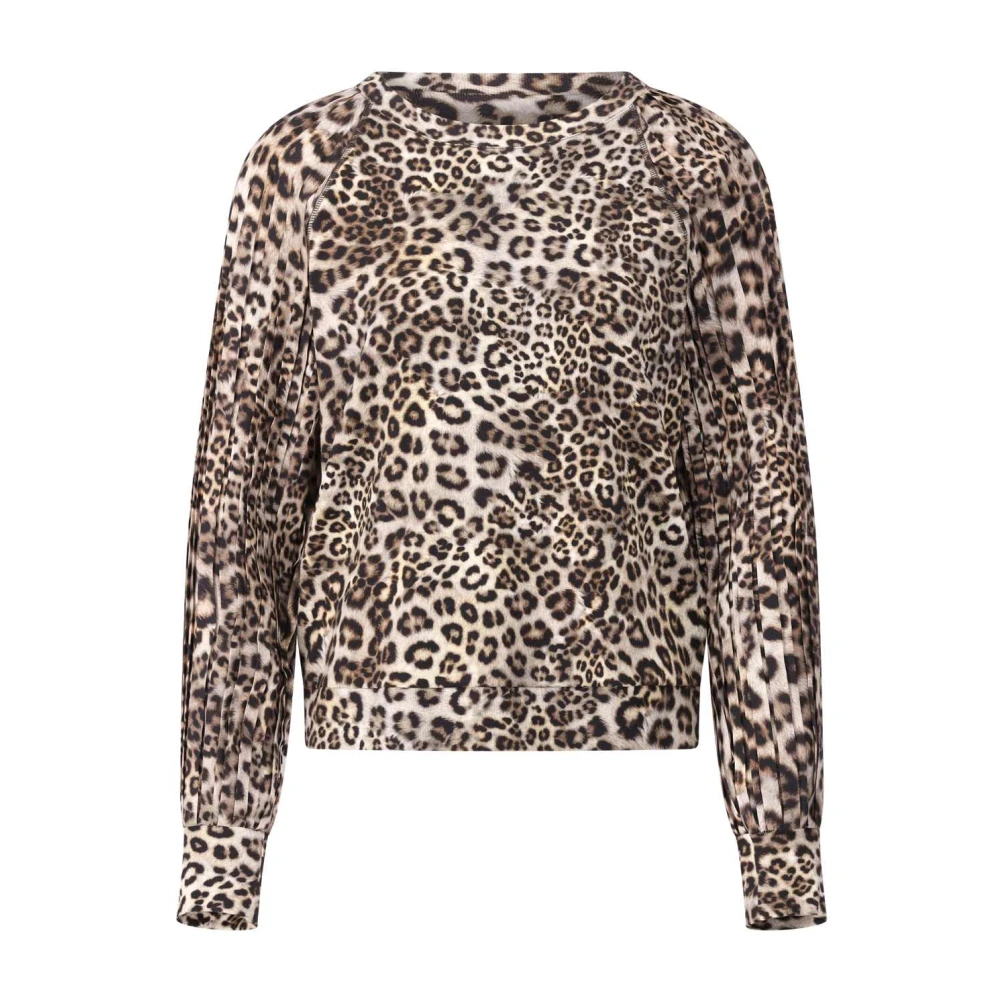 Marc Cain Leopard Print Ribbed Shirt Multicolor Dames