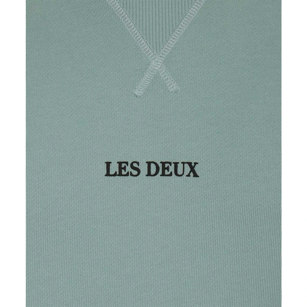 Les Deux Katoenen Crew-Neck Sweatshirt Blue Heren