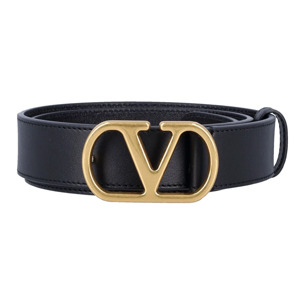 Valentino Garavani Handtekening V Logo Riem Black Dames