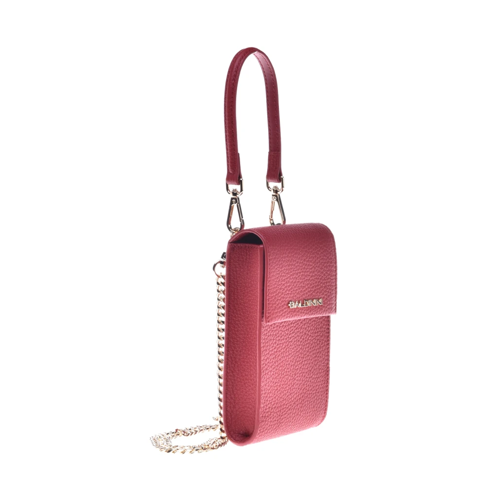 Baldinini Phone holder in red tumbled leather Red Dames